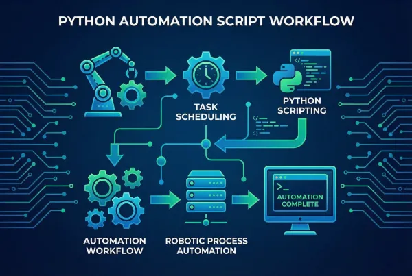 Python automation workflow showing tasks being automated with scripts