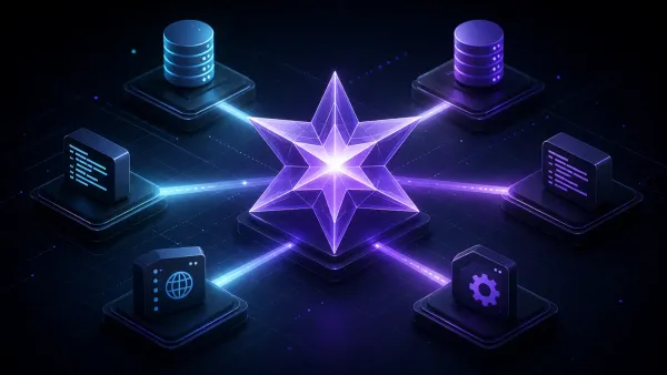 Litestar Python web framework illustration with modern ASGI architecture, plugin ecosystem, and code examples on a dark futuristic background