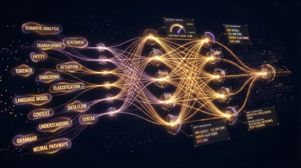 Neural network visualization with text processing pipelines and transformer models