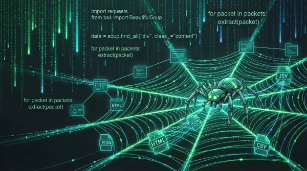 Python code on screen showing Scrapy spider and Selenium browser automation for web scraping